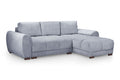 Azzuro universal corner sofa bed grey plush velvet