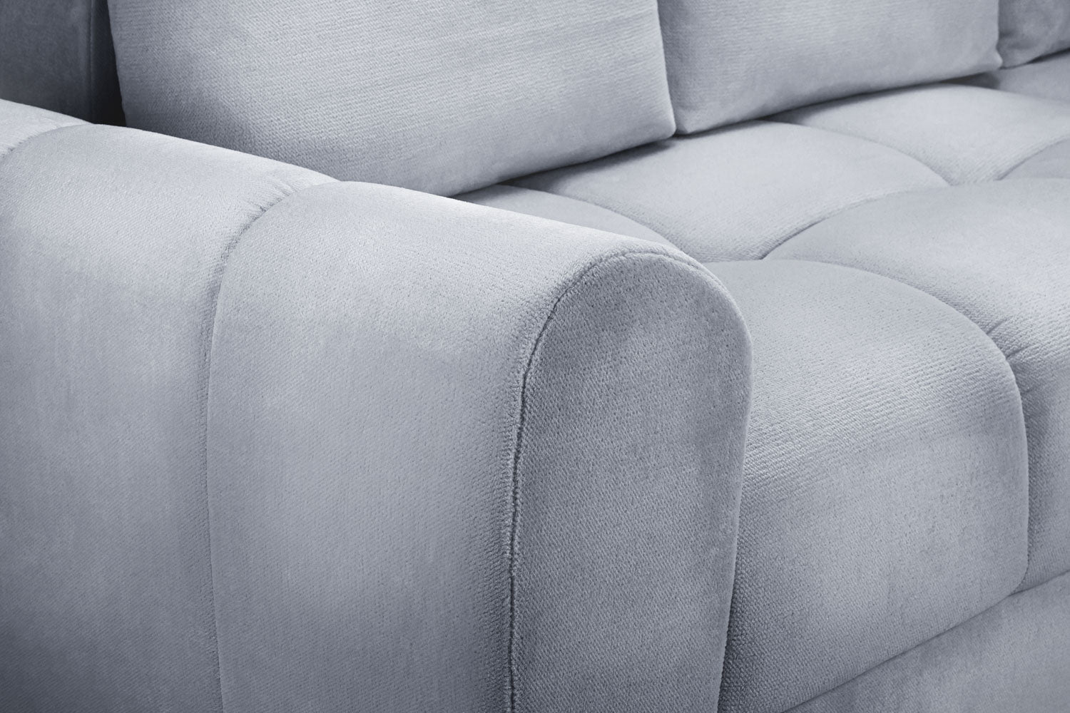 Azzuro universal corner sofa bed grey plush velvet