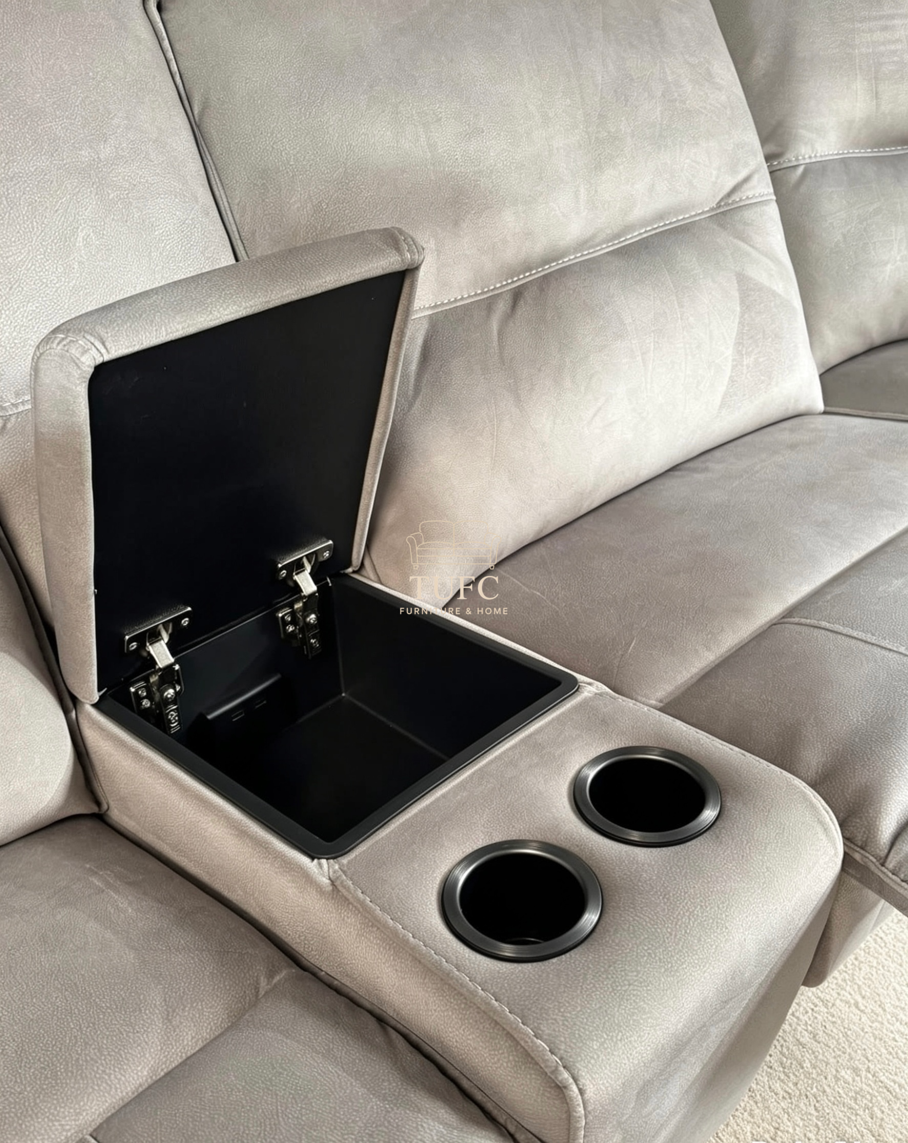 Excalibur Power Recliner Corner Sofa Stone grey