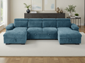 Hudson U Shape Sofabed Blue