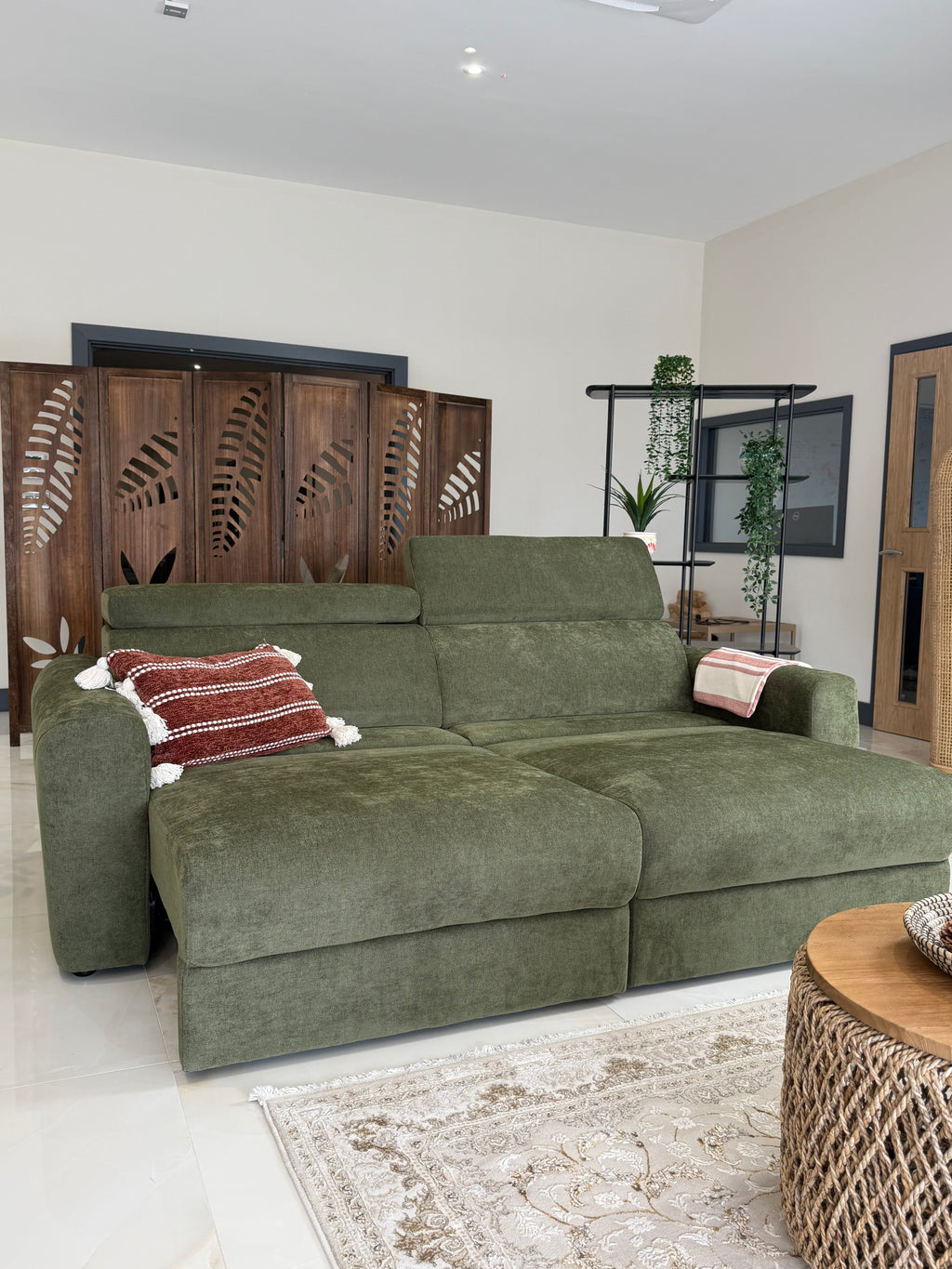 Dakota 3 seater power slider green