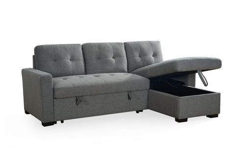 Alder Universal Corner Sofa Bed – Grey Chenille