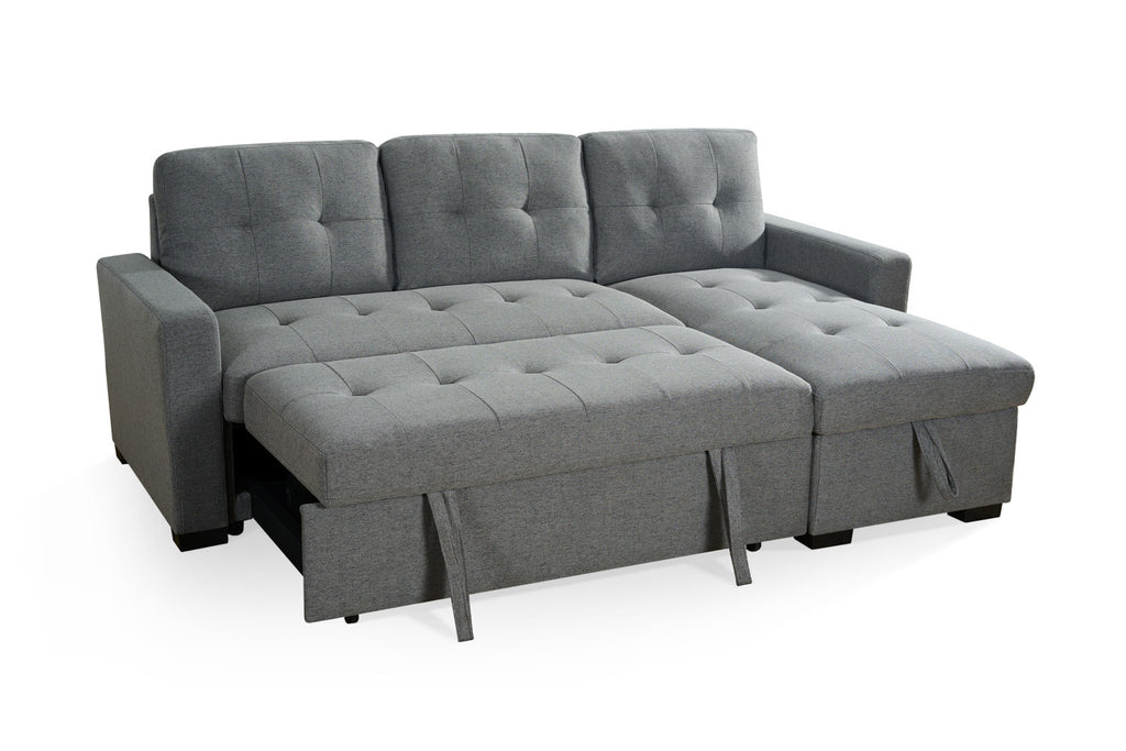 Alder Universal Corner Sofa Bed – Grey Chenille