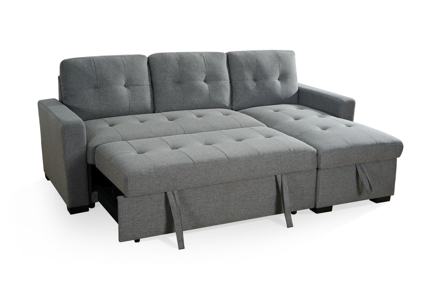 Alder Universal Corner Sofa Bed – Grey Chenille
