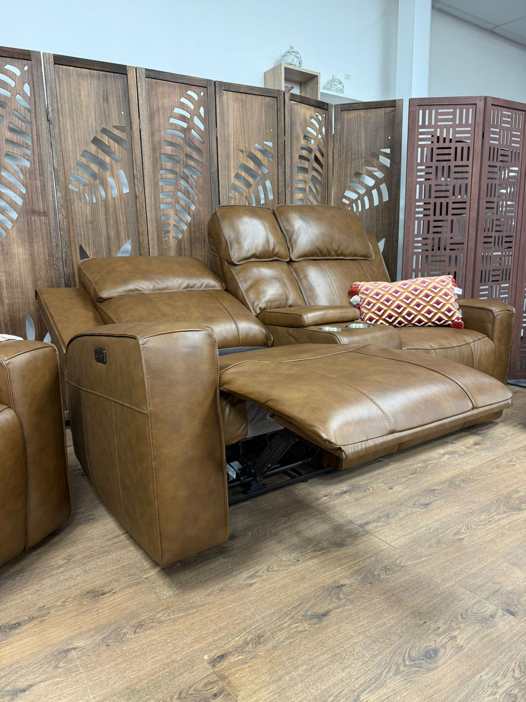 Barcelona 2 seater power Recliner Brown
