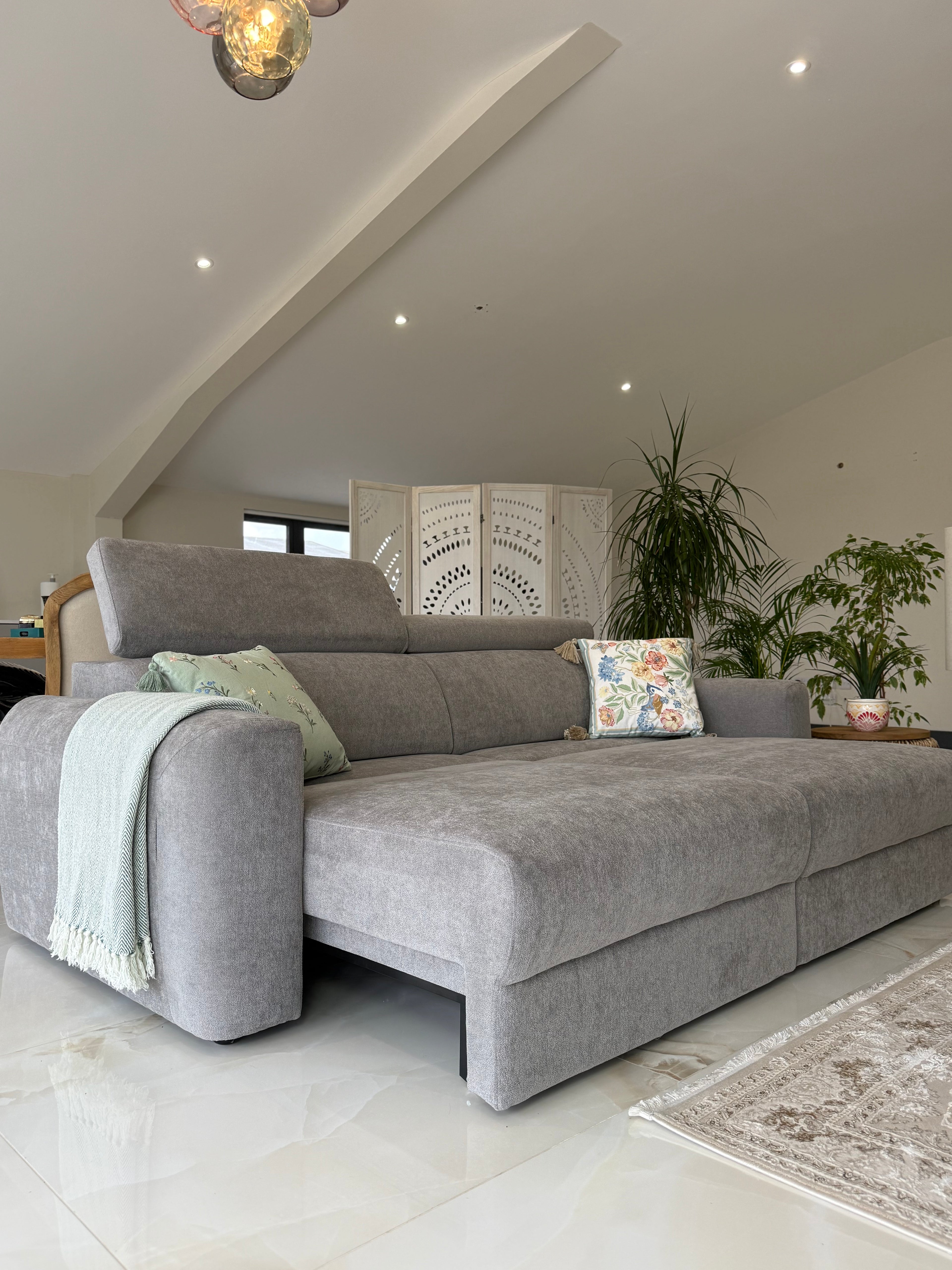 Dakota 3 seater power slider grey