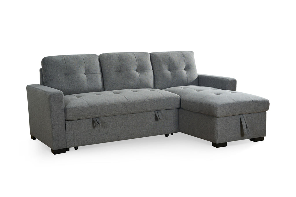 Alder Universal Corner Sofa Bed – Grey Chenille