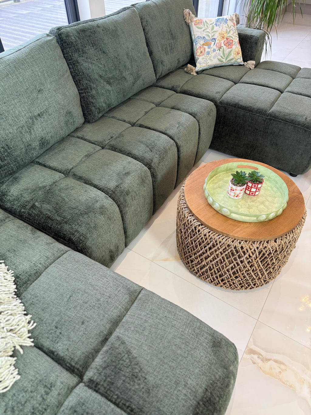 Shanghai U Shape Sofabed green