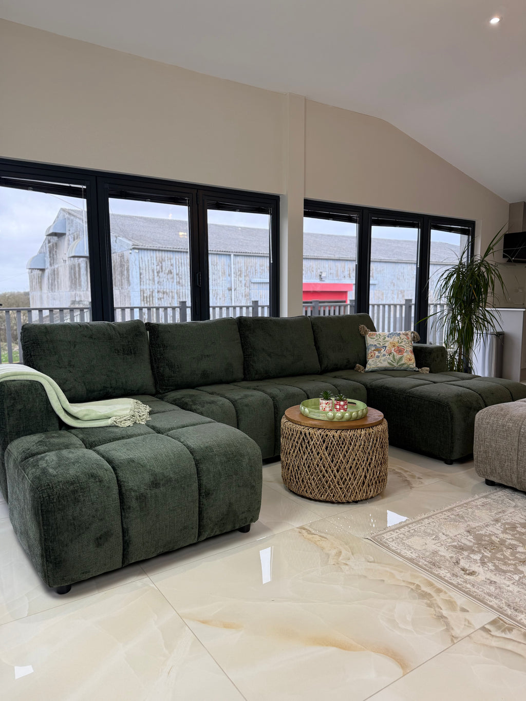 Shanghai U Shape Sofabed green