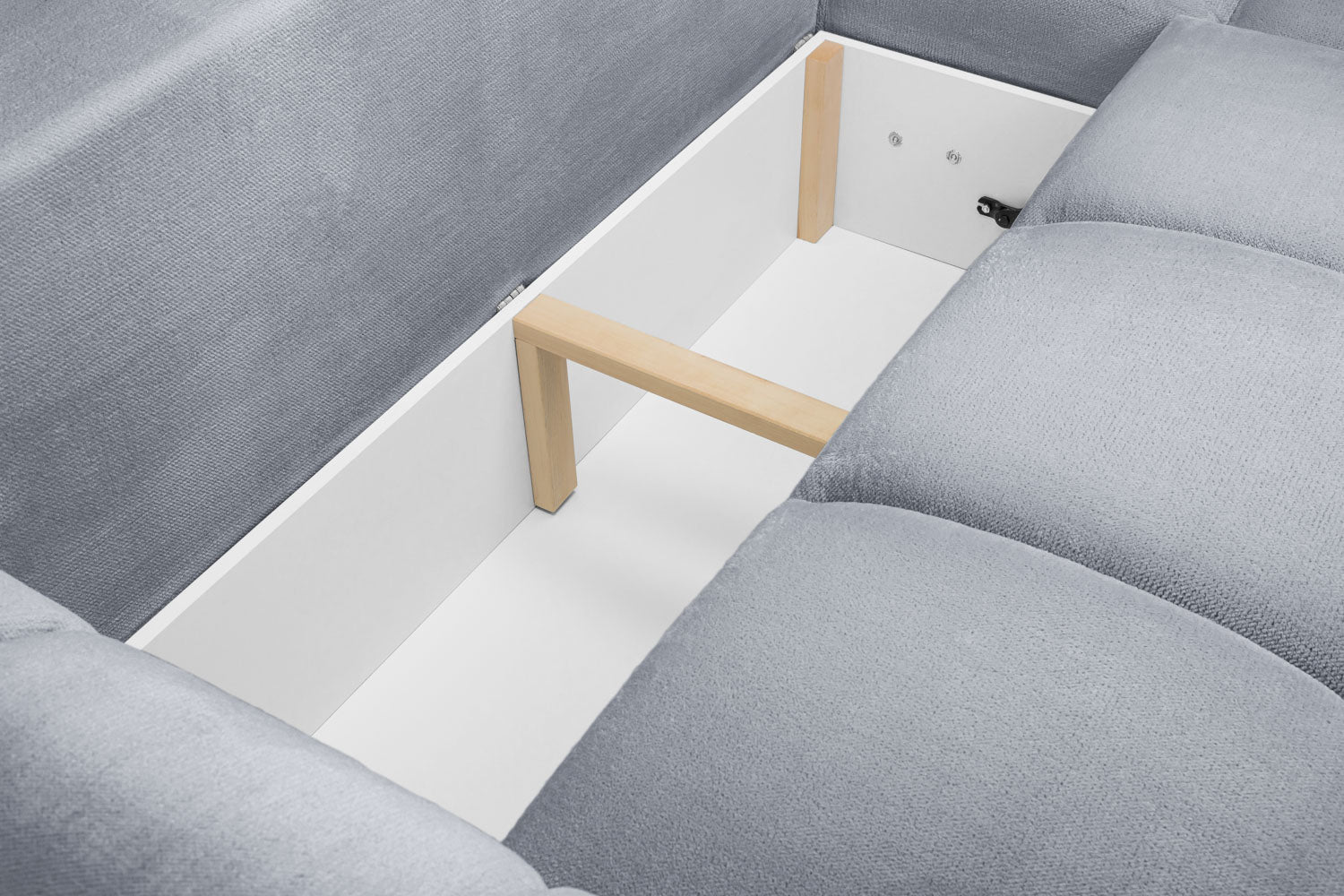 Azzuro universal corner sofa bed grey plush velvet