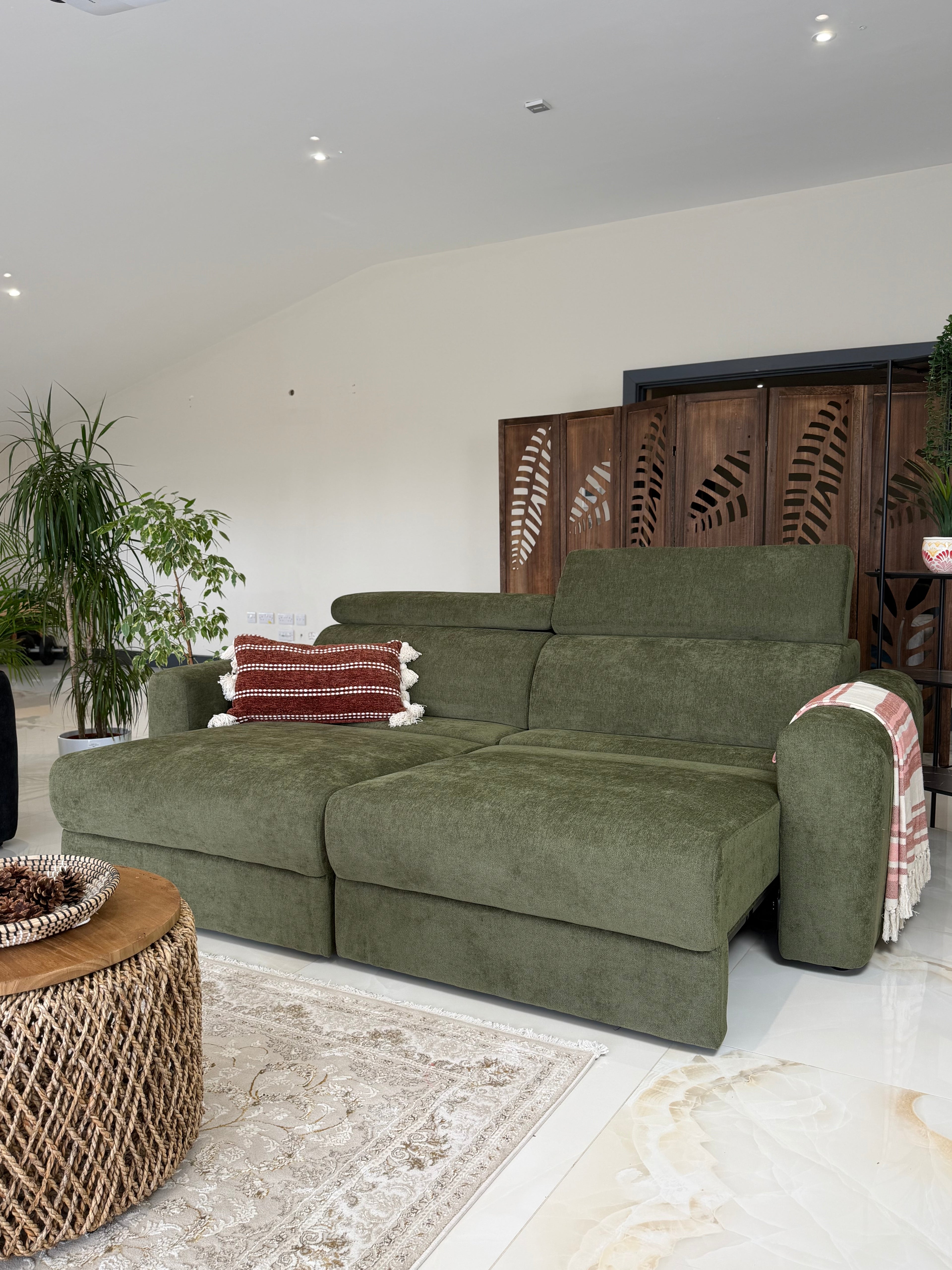 Dakota 3 seater power slider green