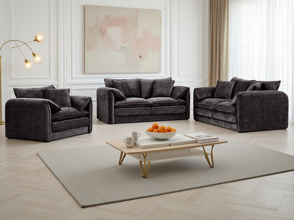 Solaya 3+2 sofa set Black