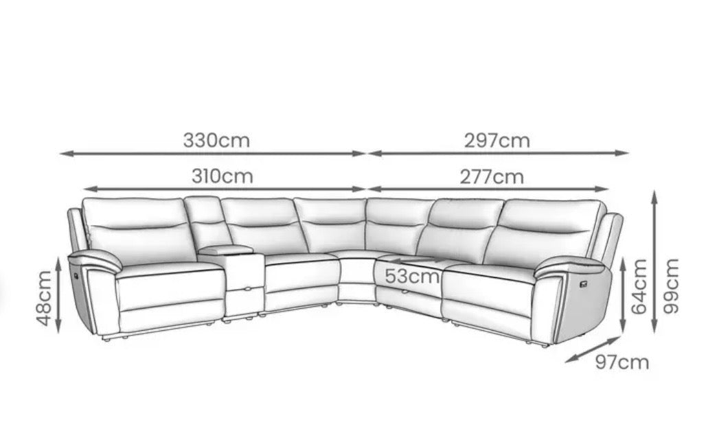 The Vegas modular power recliner corner sofa