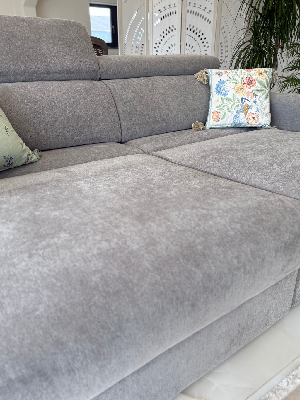 Dakota 3 seater power slider grey