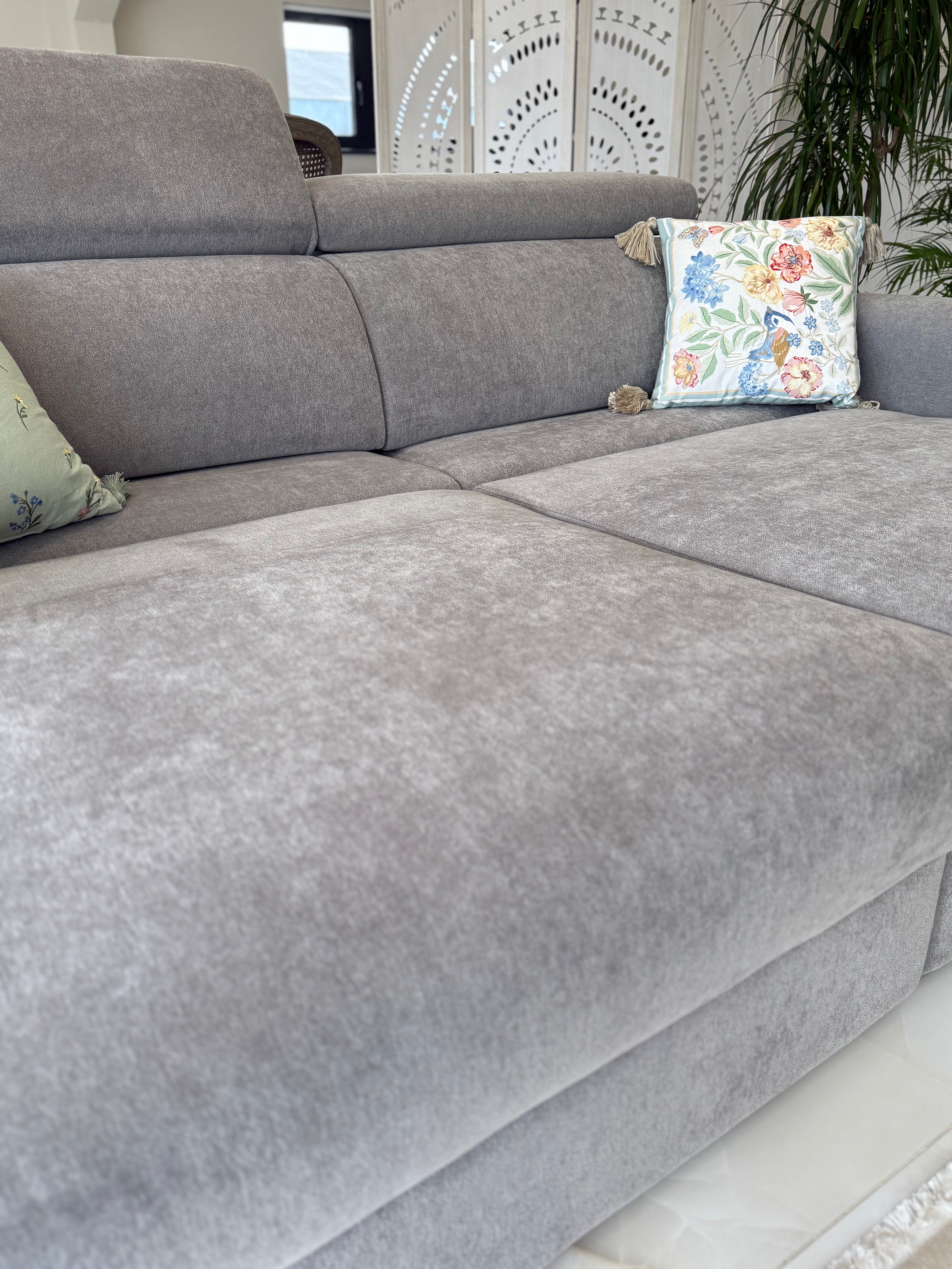 Dakota 3 seater power slider grey