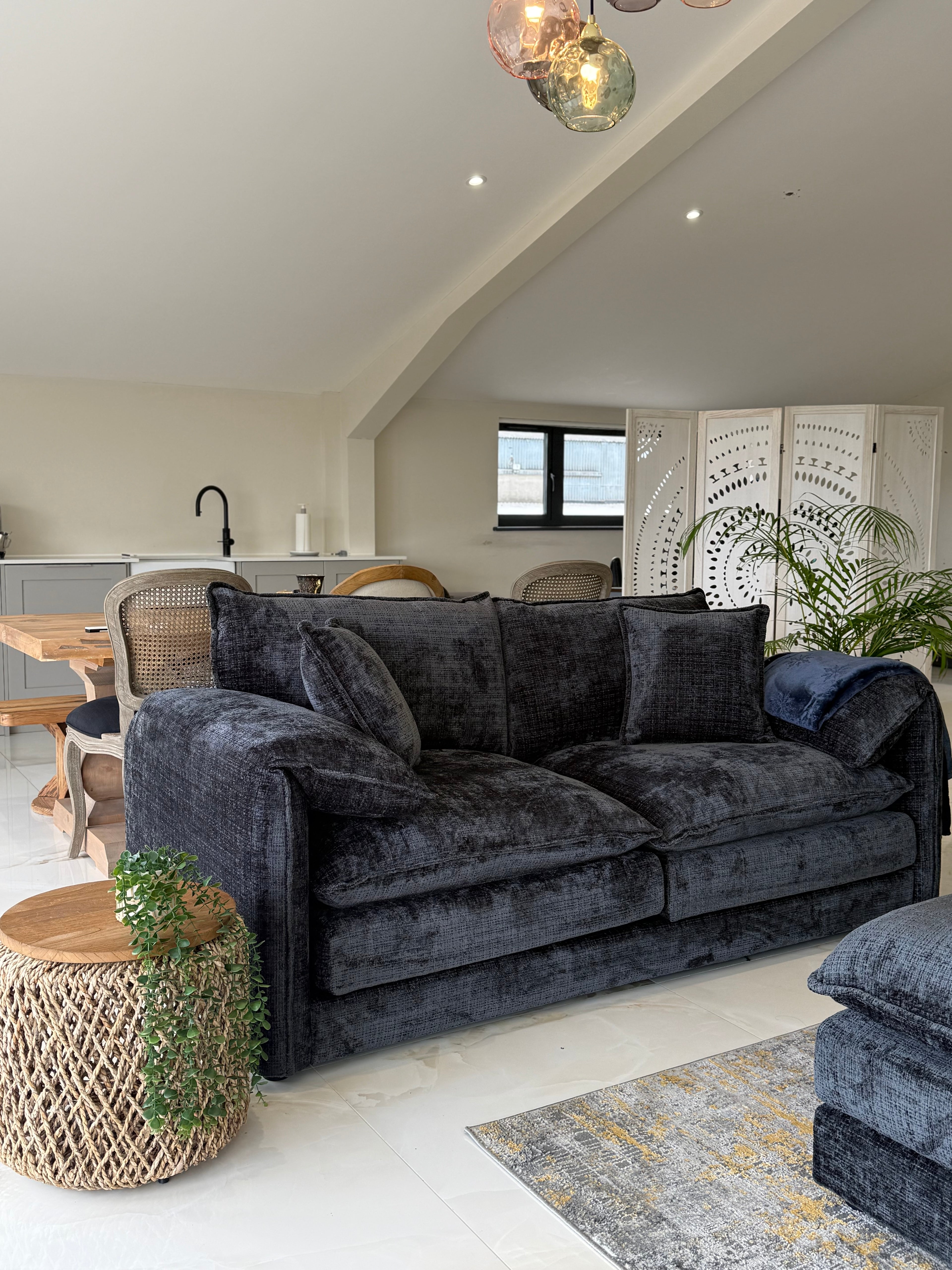 Solaya 3+2 sofa set Black