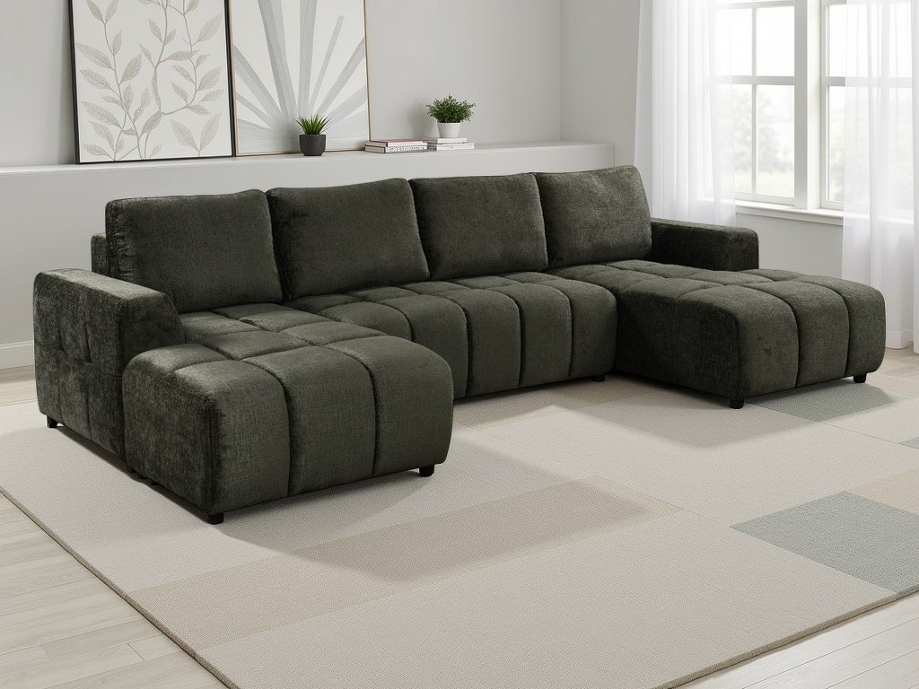 Shanghai U Shape Sofabed green