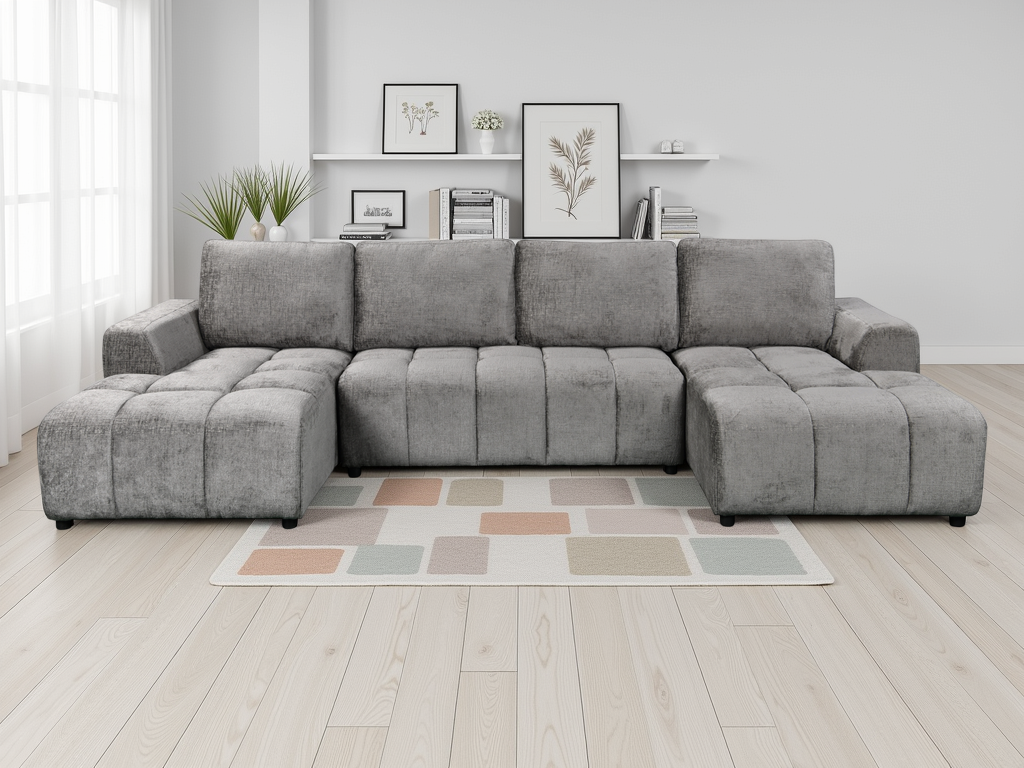 Shanghai U Shape Sofabed Grey