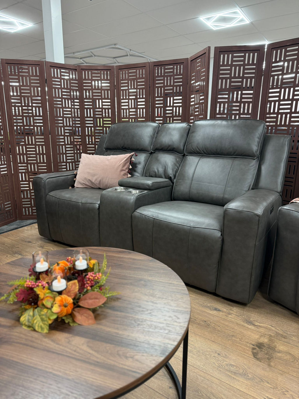 Barcelona 2 seater power Recliner grey