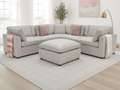 Santorini Large Corner with Footstool Grey