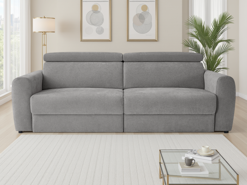 Dakota 3 seater power slider grey