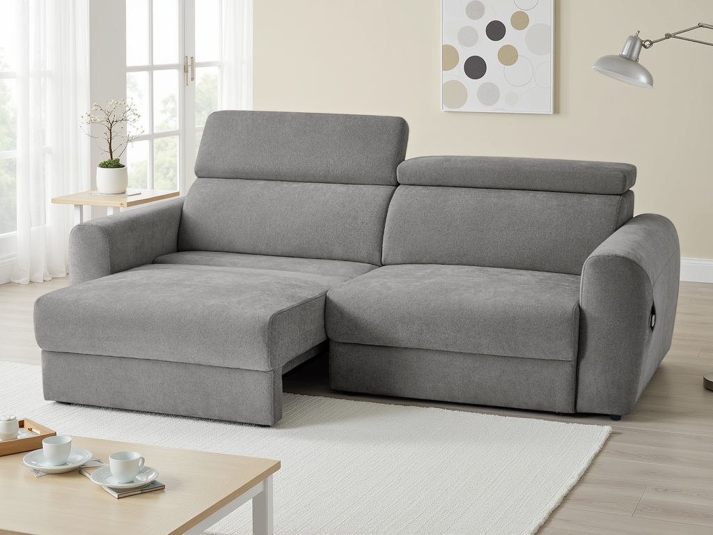 Dakota 3 seater power slider grey