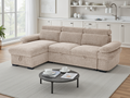 Hudson universal corner sofabed beige