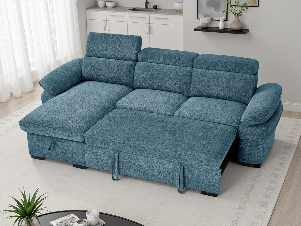 Hudson universal corner Sofabed blue