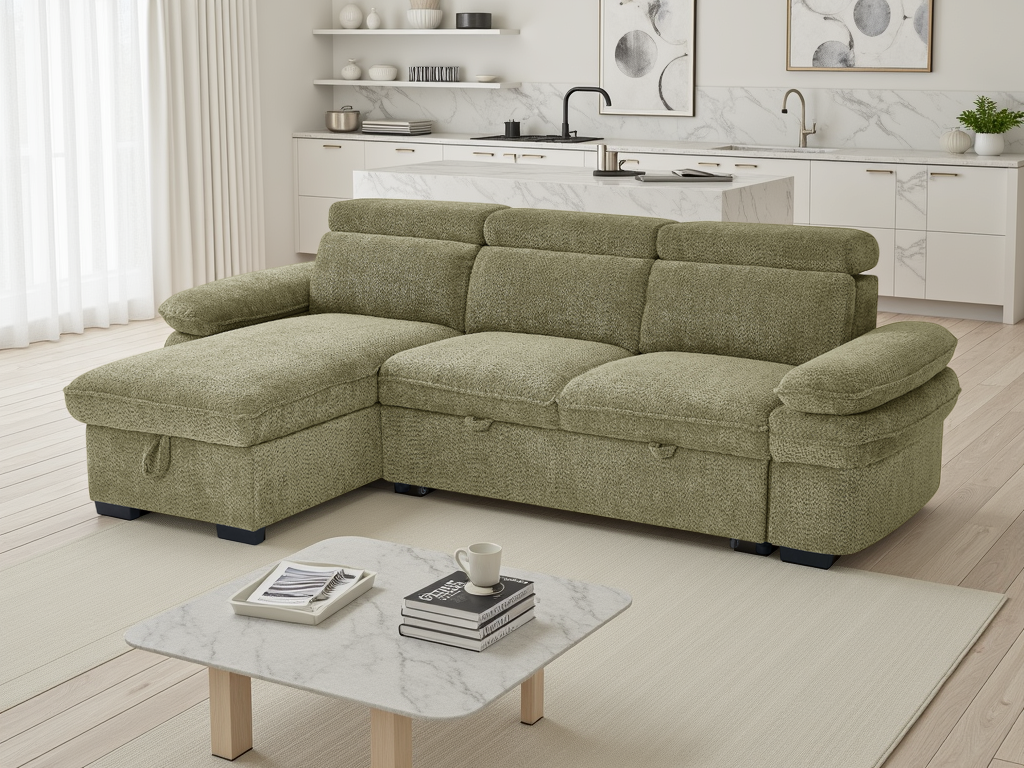 Hudson universal corner Sofabed green