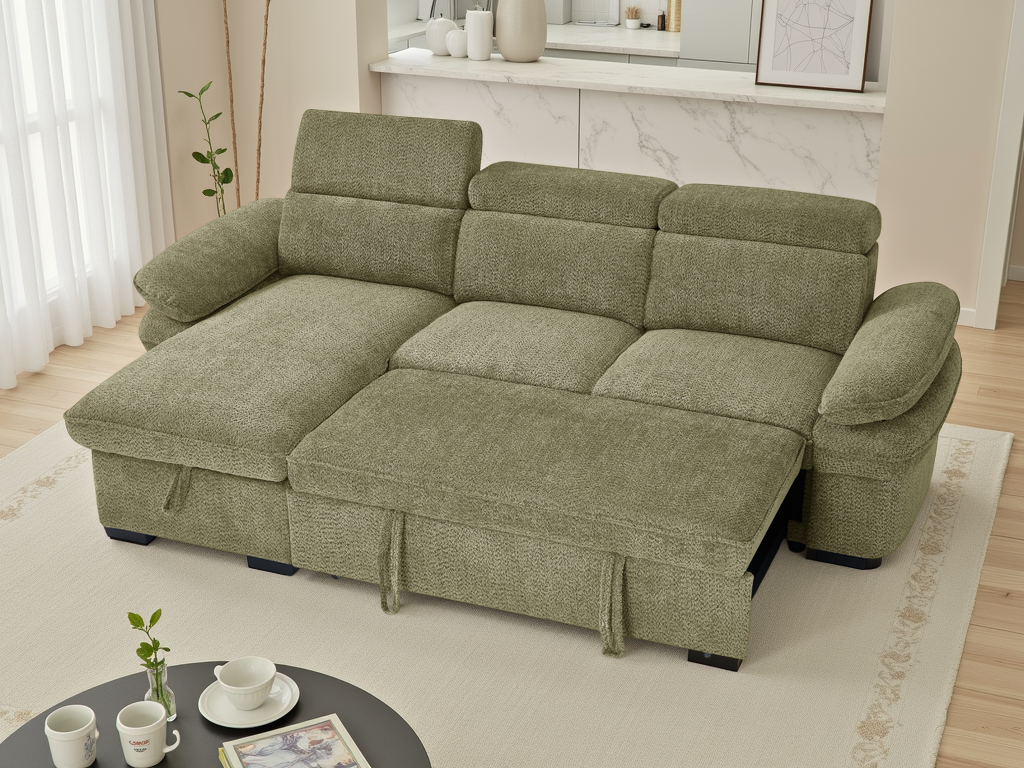 Hudson universal corner Sofabed green