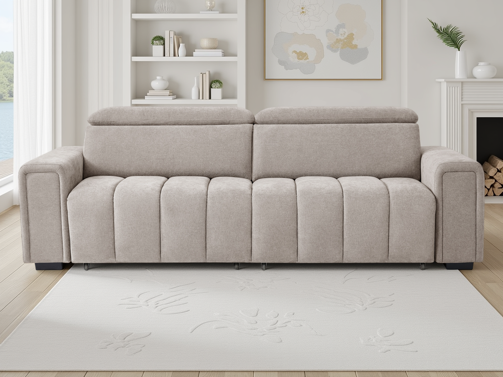 Molly 3 Seater power slider beige