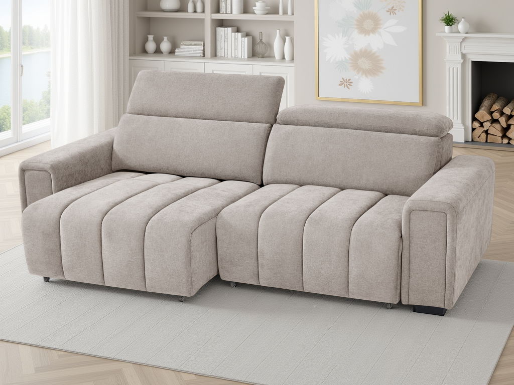 Molly 3 Seater power slider beige