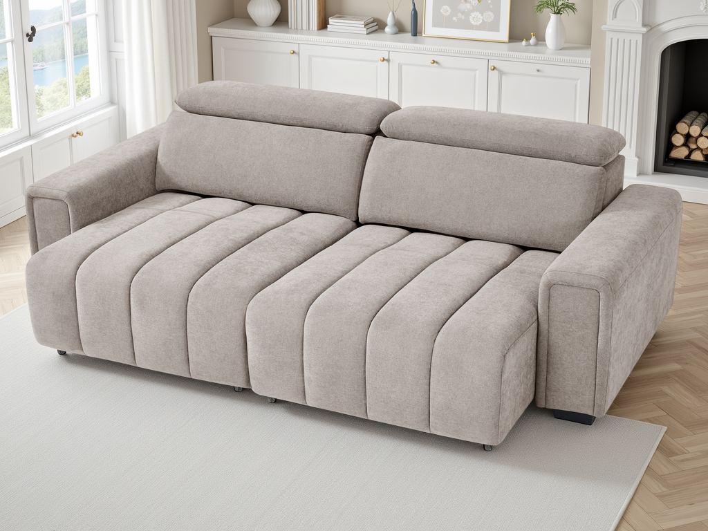 Molly 3 Seater power slider beige