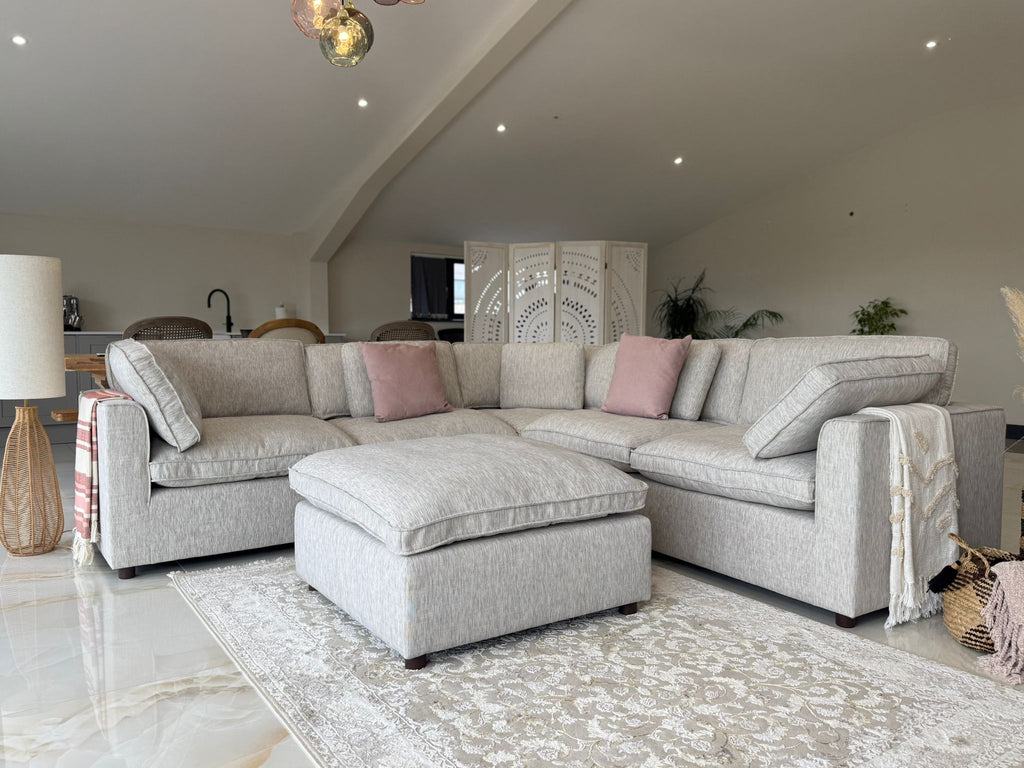 Santorini Large Corner with Footstool Grey