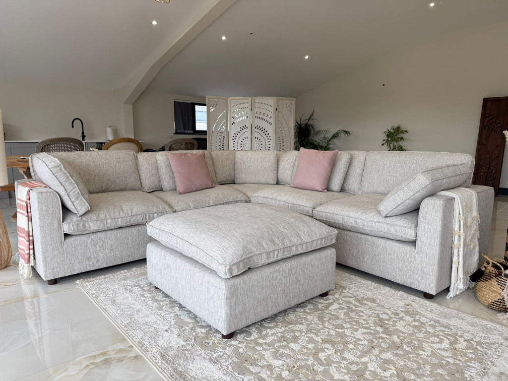 Santorini Large Corner with Footstool Grey