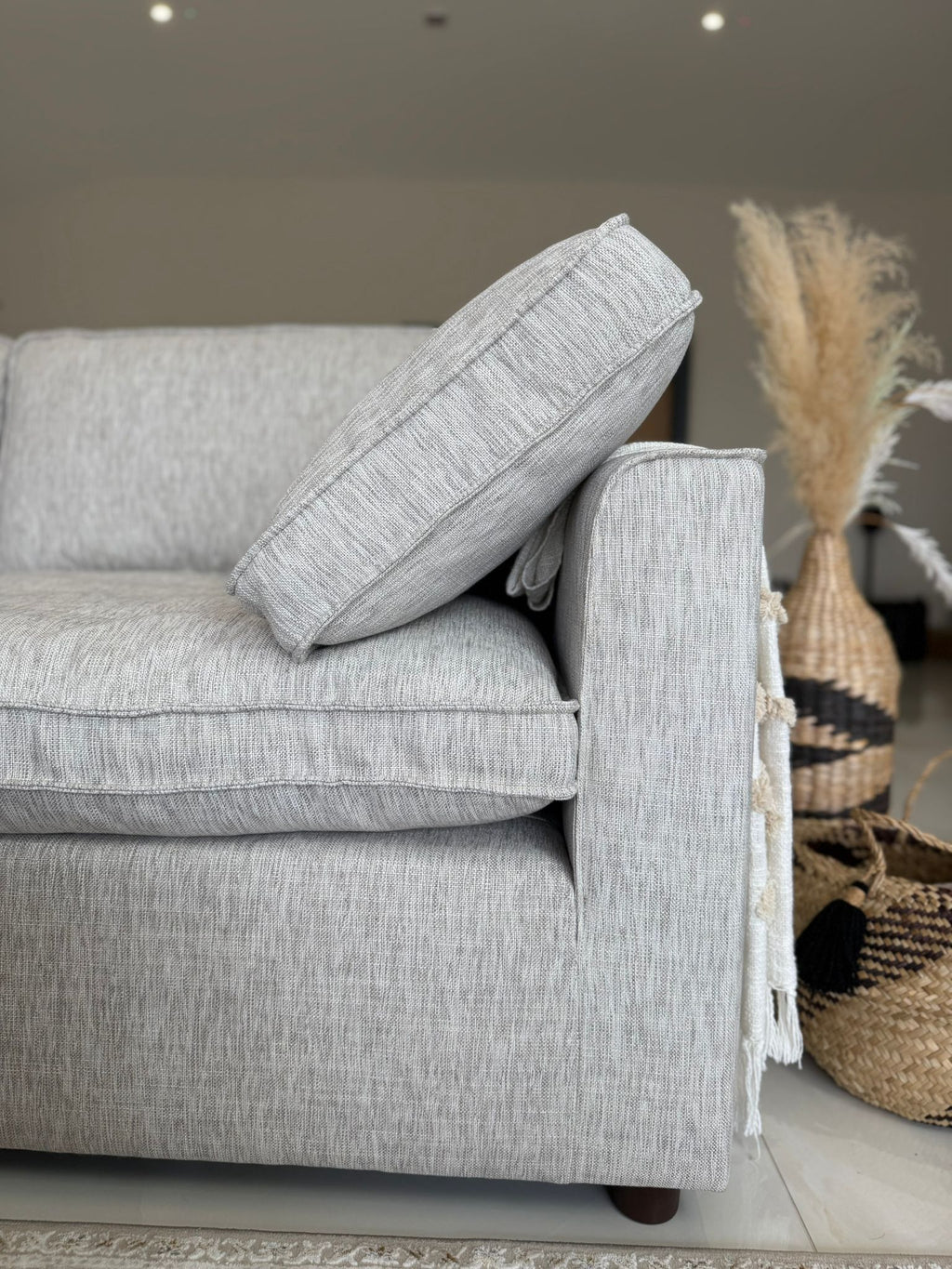 Santorini Large Corner with Footstool Grey