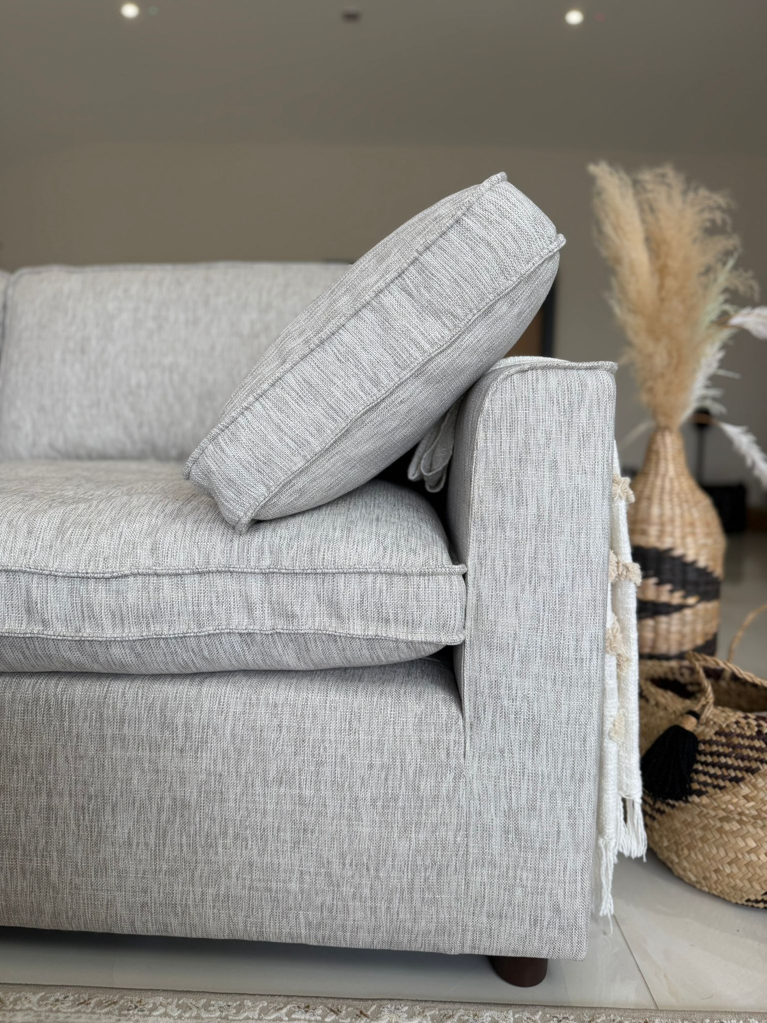 Santorini Large Corner with Footstool Grey
