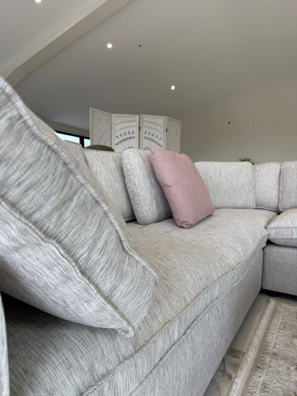 Santorini Large Corner with Footstool Grey