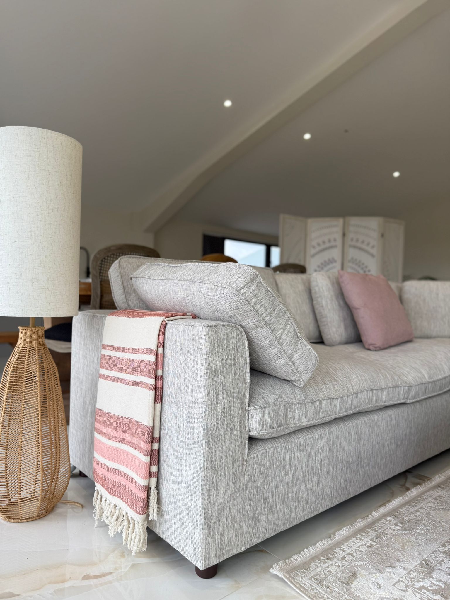 Santorini Large Corner with Footstool Grey