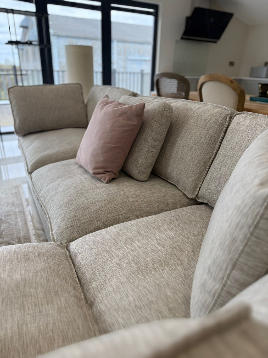 Santorini Large Corner with Footstool Grey